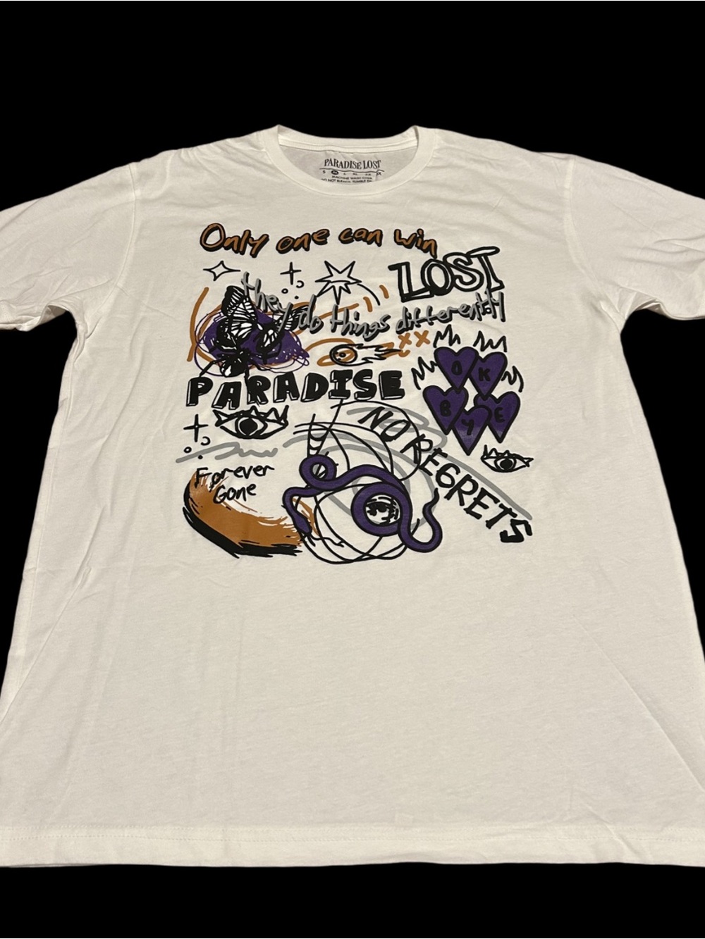 White Graphic Tee - No Regrets